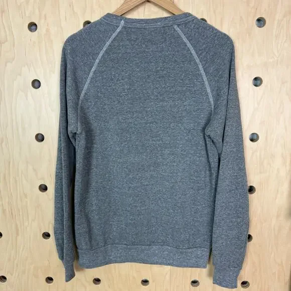 Glossier Women’s Relaxed Fit Raglan Logo Heather Gray Sweatshirt Size Small - Picture 4 of 6